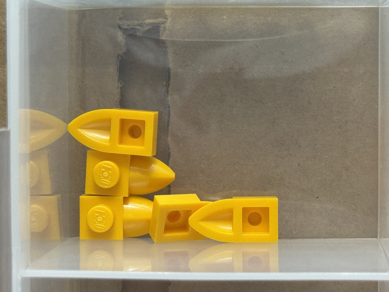 LEGO Parts - Bright Light Orange Plate 1 x 1 Tooth Horizontal - No 49668 - QTY 5