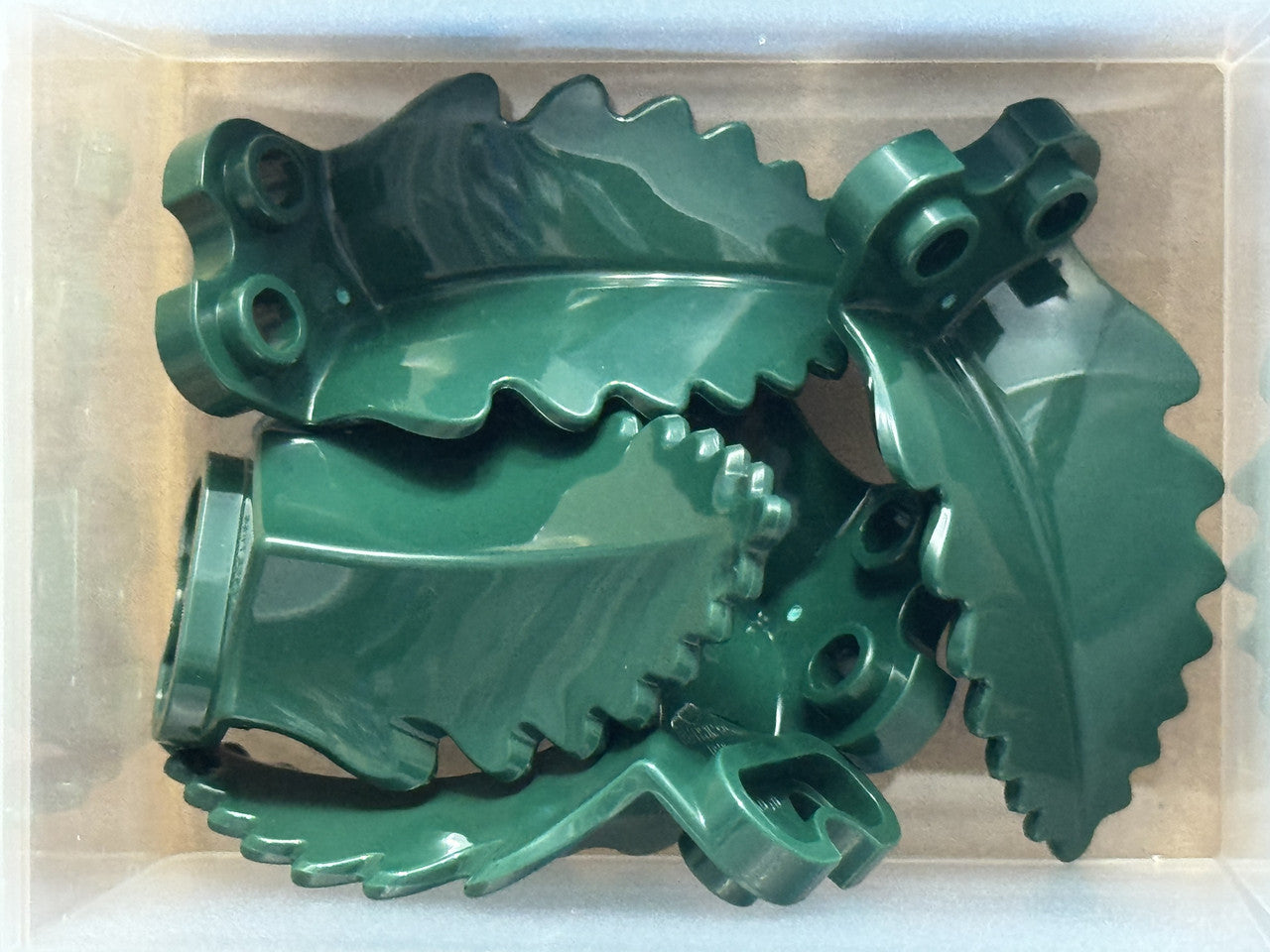 LEGO Parts - Dark Green Plant Plate, Round 1 x 2 Upright Leaf - No 5151 - QTY 5