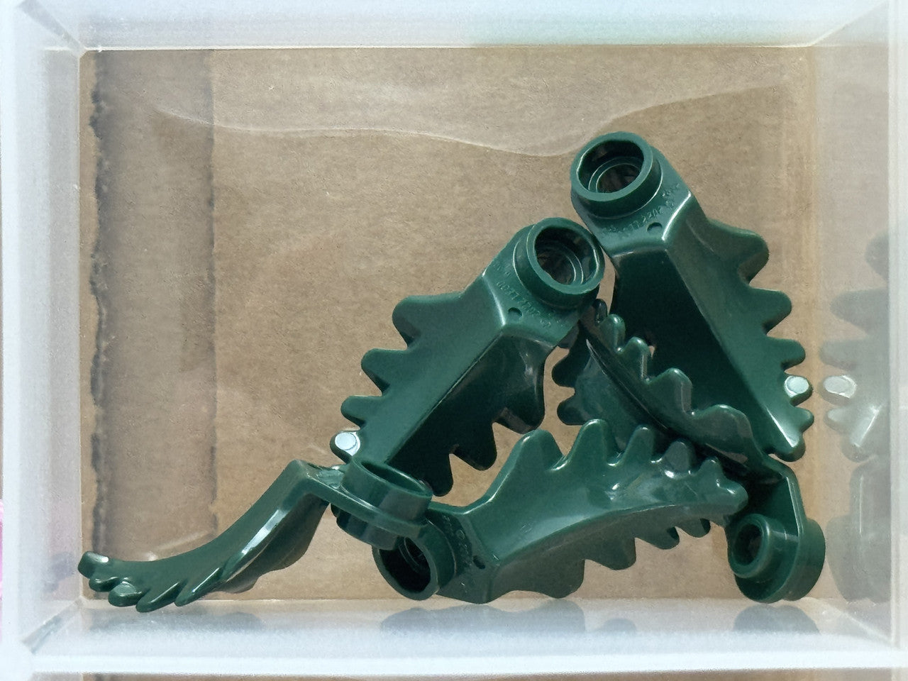 LEGO Parts - Dark Green Plant Plate, Round 1 x 1 Upright Leaf - No 2682 - QTY 5