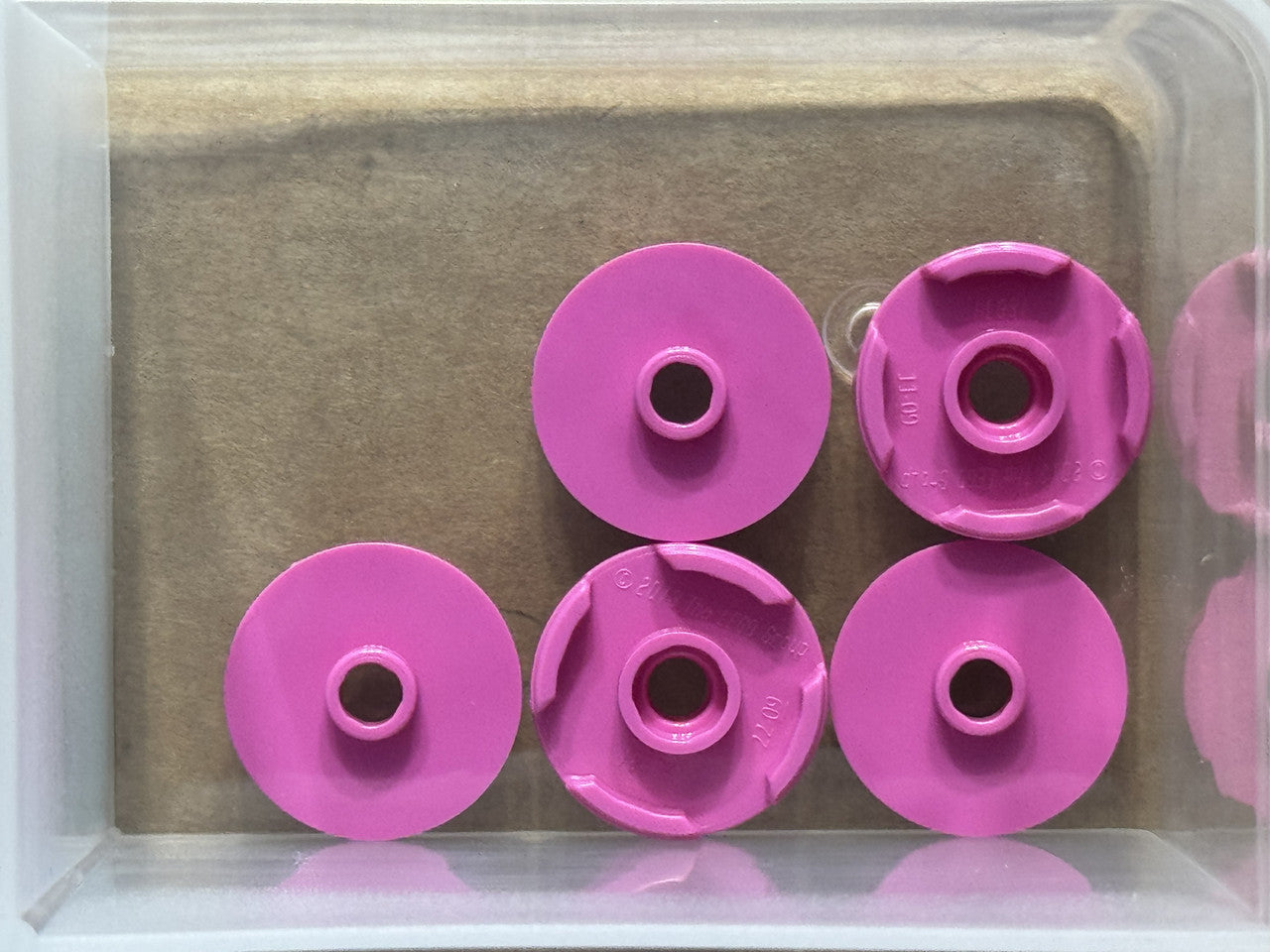LEGO Parts - Dark Pink Tile, Round 2 x 2 with Open Stud - No 18674 - QTY 5