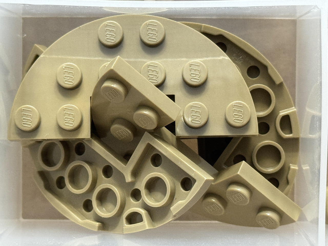 LEGO Parts - Dark Tan Plate, Round Half 3 x 6 1 x 2 Cutout - No 18646 - QTY 5