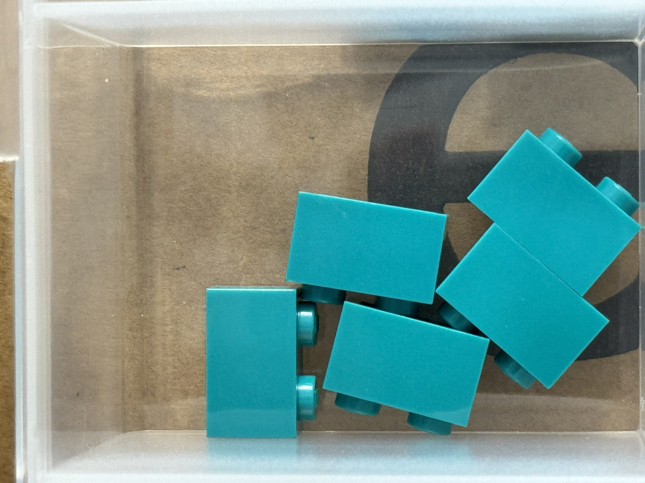 LEGO Parts - Dark Turquoise Brick 1 x 2 - No 3004 - QTY 5