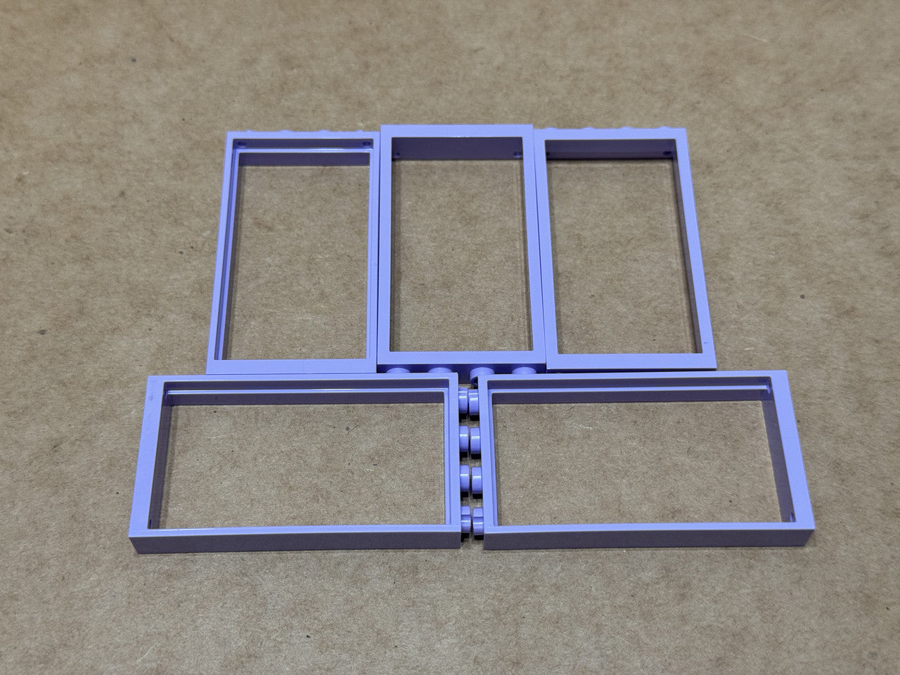 LEGO Parts - Lavender Door Frame 1 x 4 x 6 2 Holes Top Bottom - No 60596 - QTY 5