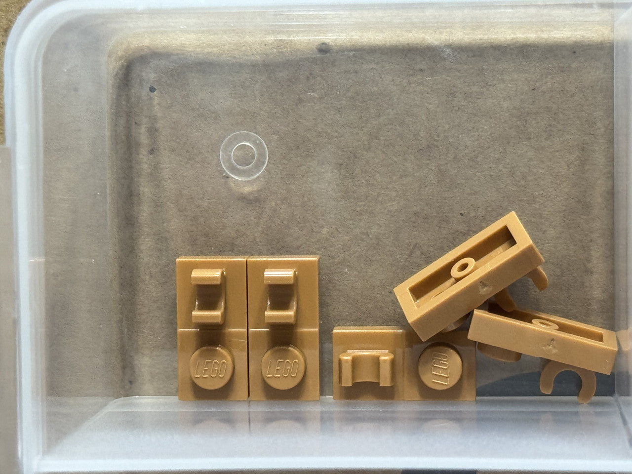 LEGO Parts - Medium Nougat Plate 1 x 2 Open O Clip on Top - No 44861 - QTY 5