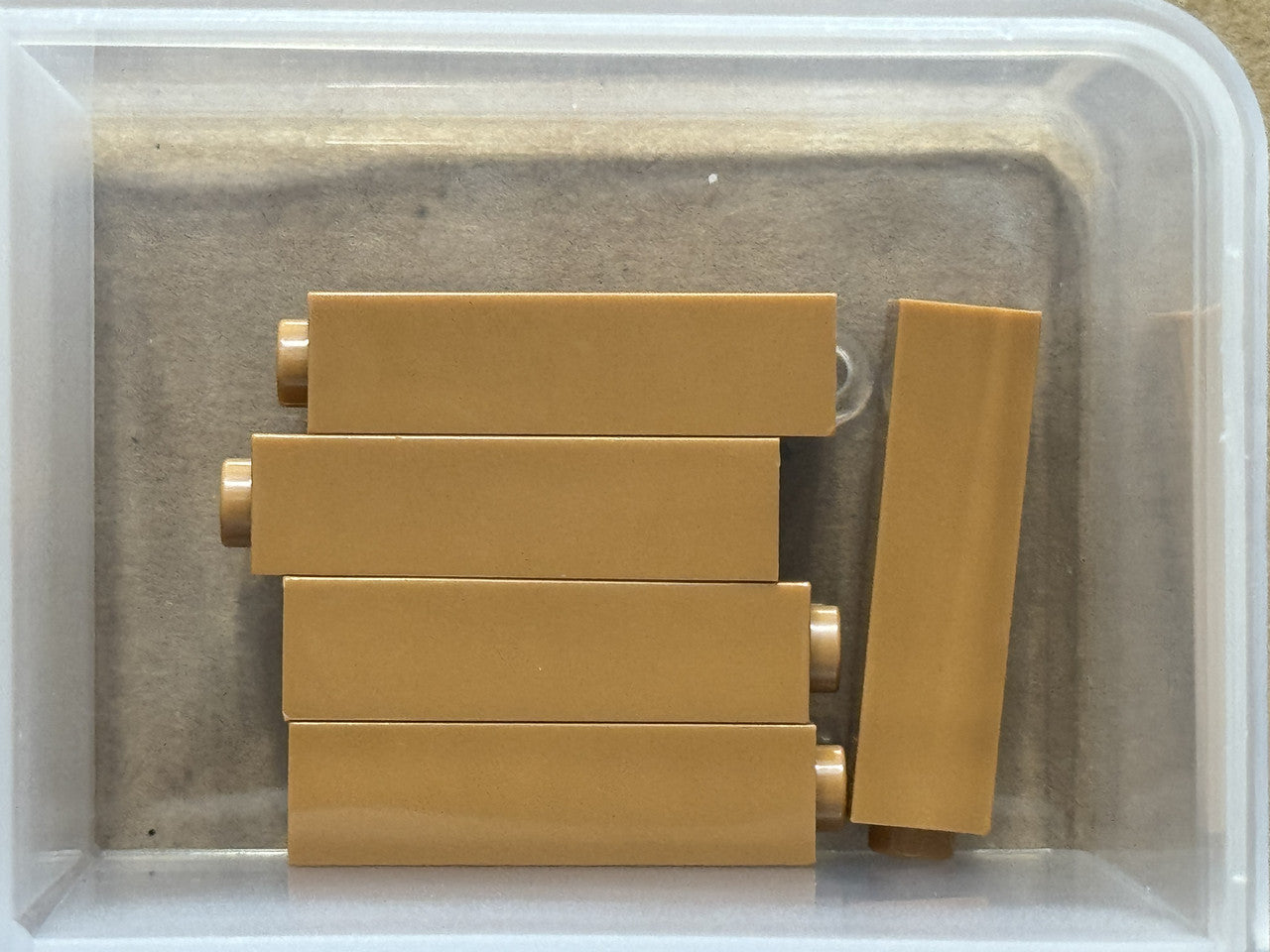 LEGO Parts - Medium Nougat Brick 1 x 1 x 3 - No 14716 - QTY 5