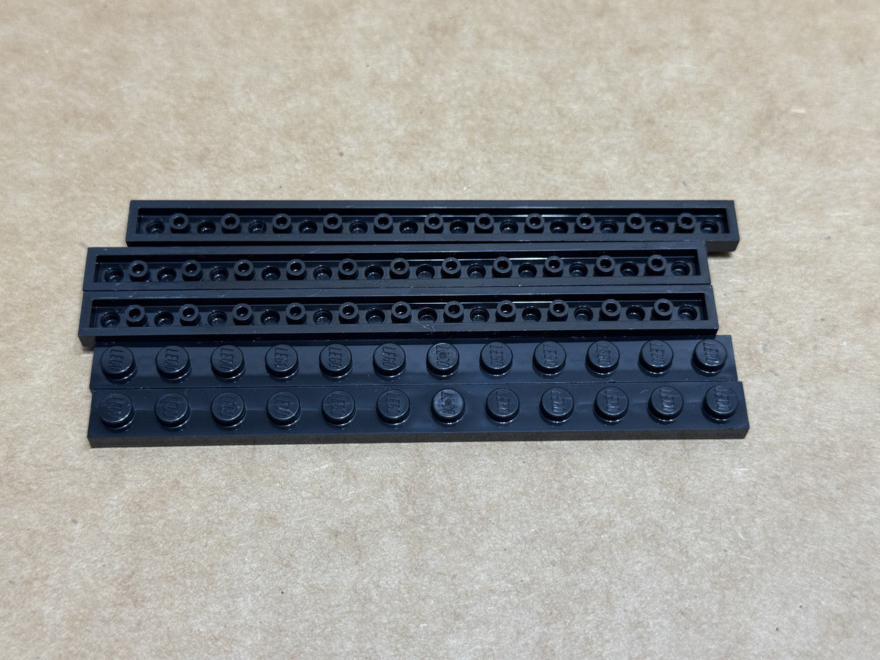 LEGO Parts - Black Plate 1 x 12 - No 60479 - QTY 5