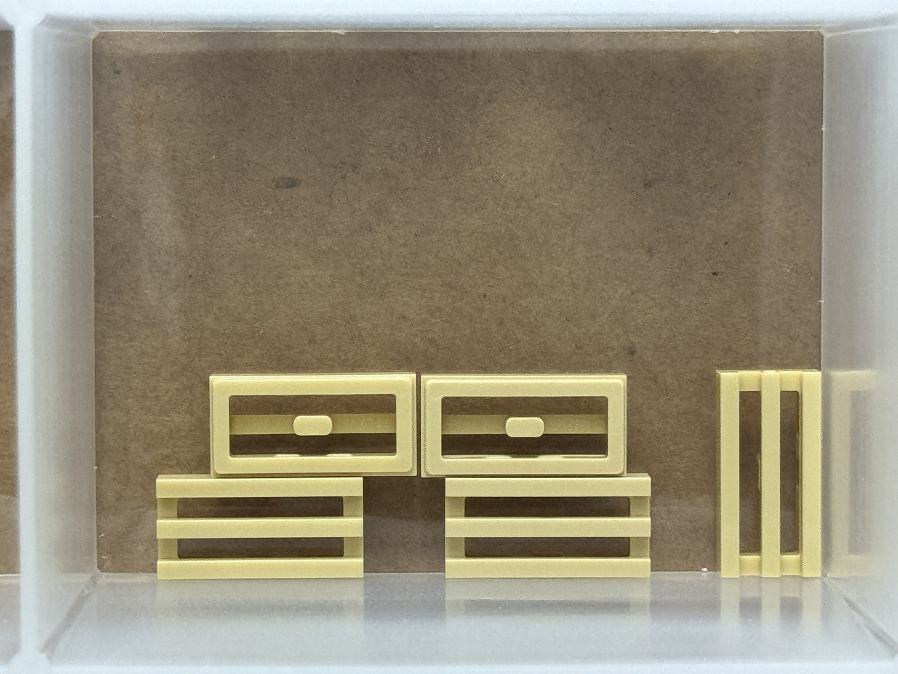 LEGO Parts - Tan Tile, Modified 1 x 2 Grille - No 2412b - QTY 5