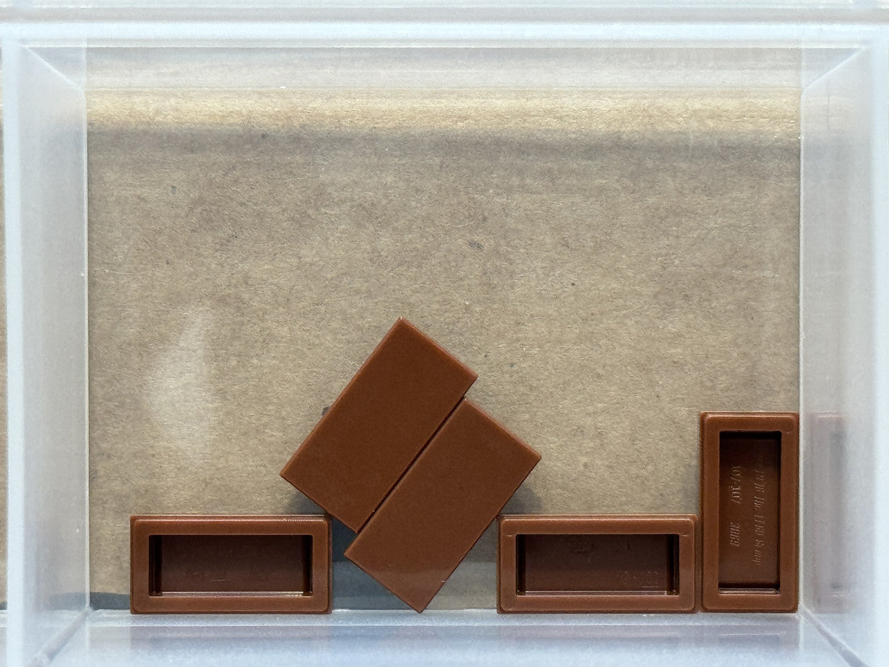 LEGO Parts - Reddish Brown Tile 1 x 2 - No 3069 - QTY 5