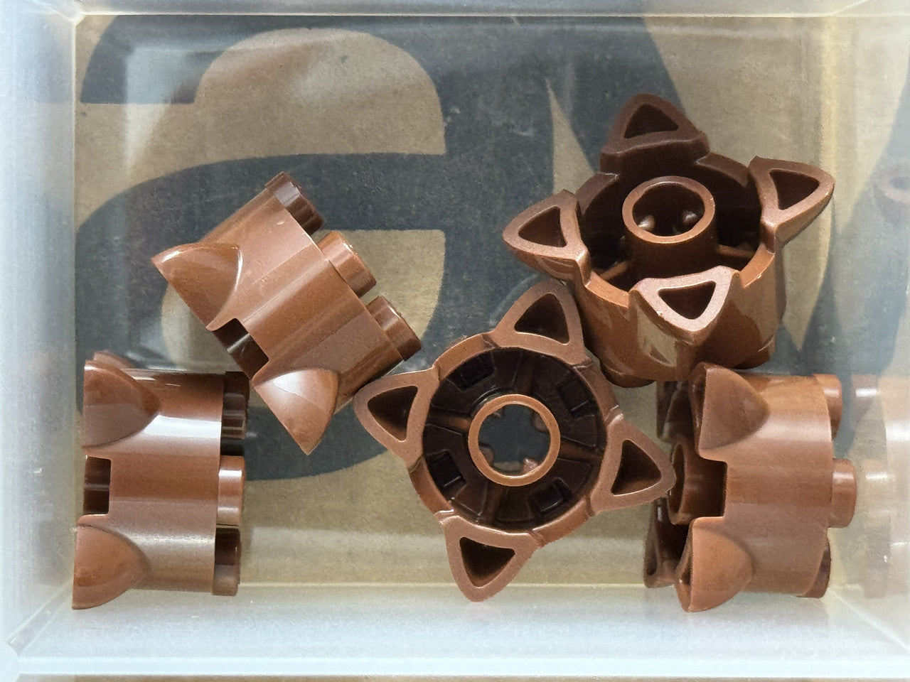 LEGO Parts - Reddish Brown Brick, Round 2 x 2 with 4 Roots - No 5256 - QTY 5