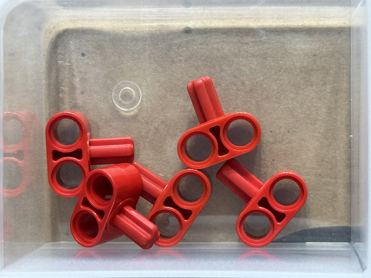 LEGO Parts - Red Technic, Axle Pin Perpendicular 2L with Axle - No 7244 - QTY 5
