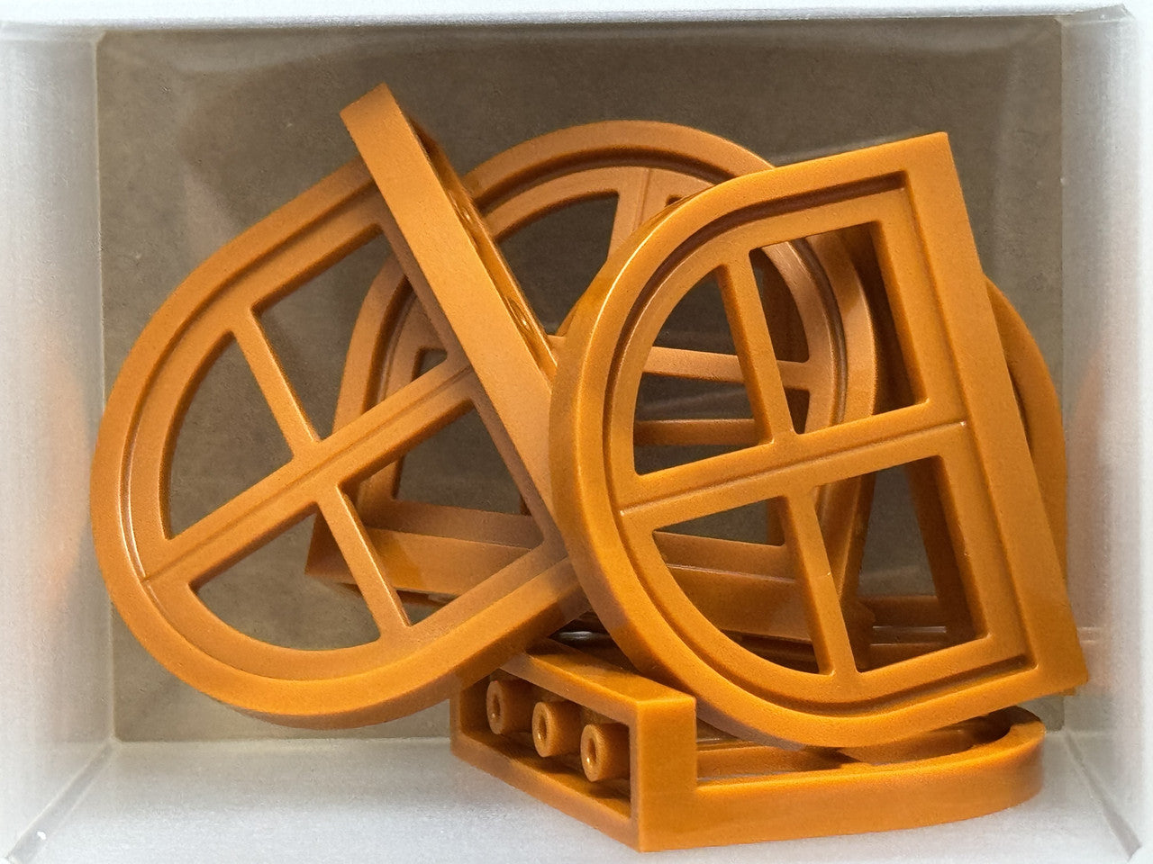 LEGO Parts - Dark Orange Window 1 x 4 x 3, Rounded 4 Panes - No 5260 - QTY 5