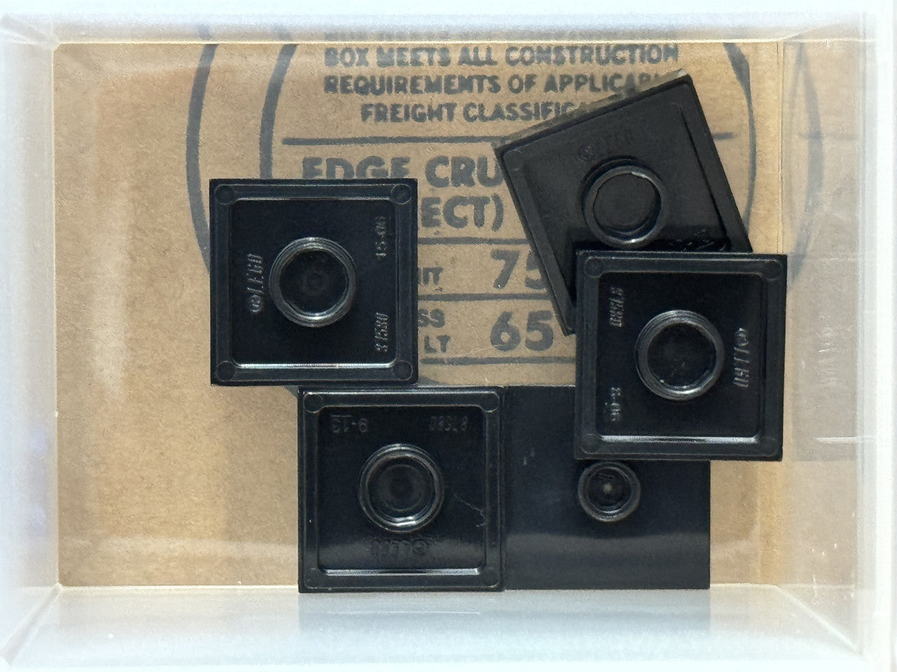 LEGO Parts - Black Plate 2 x 2 1 Stud in Center (Jumper) - No 87580 - QTY 5