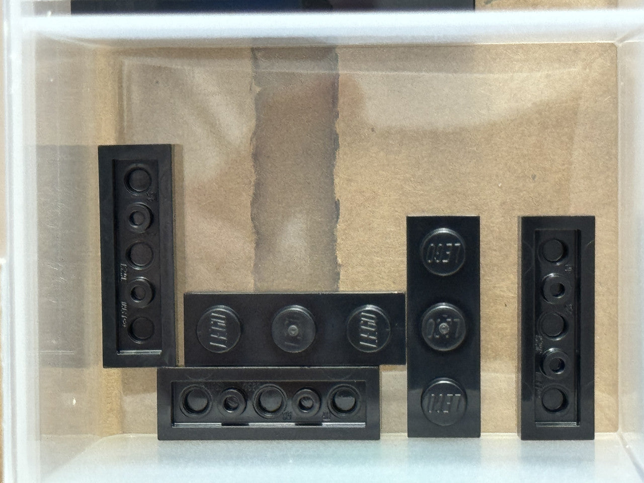 LEGO Parts - Black Plate 1 x 3 - No 3623 - QTY 5
