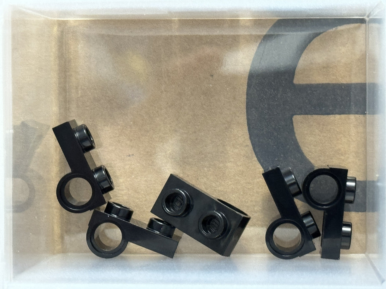 LEGO Parts - Black Plate 1 x 2 with Pin Hole on Bottom - No 18677 - QTY 5