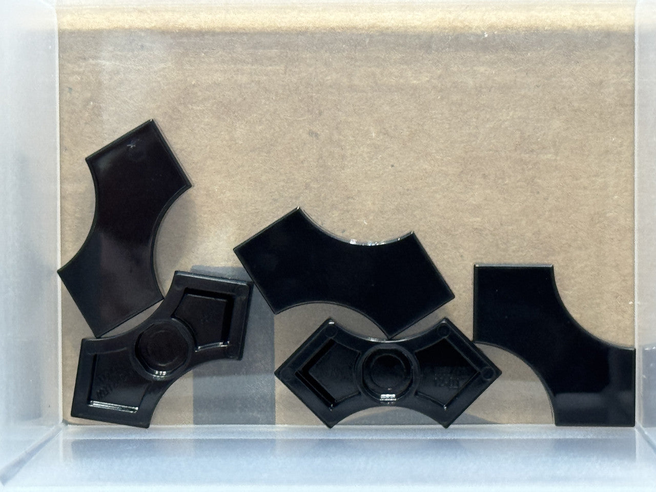 LEGO Parts - Black Tile 2 x 2 2 1 x 1 Curved Cutouts - No 3396 - QTY 5