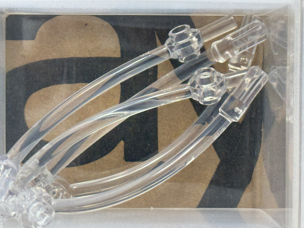 LEGO Parts - Trans-Clear Bar Curved Axle 1L 1 x 1 Plate End - No 4042 - QTY 5