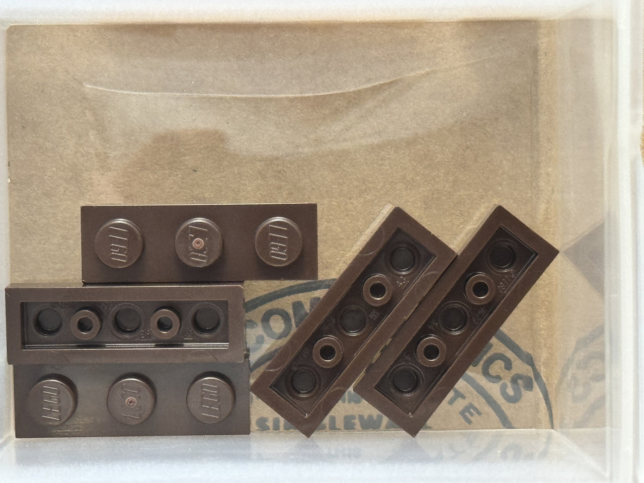 LEGO Parts - Dark Brown Plate 1 x 3 - No 3623 - QTY 5