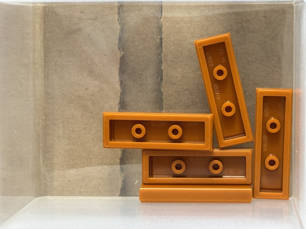 LEGO Parts - Dark Orange Tile 1 x 3 - No 63864 - QTY 5