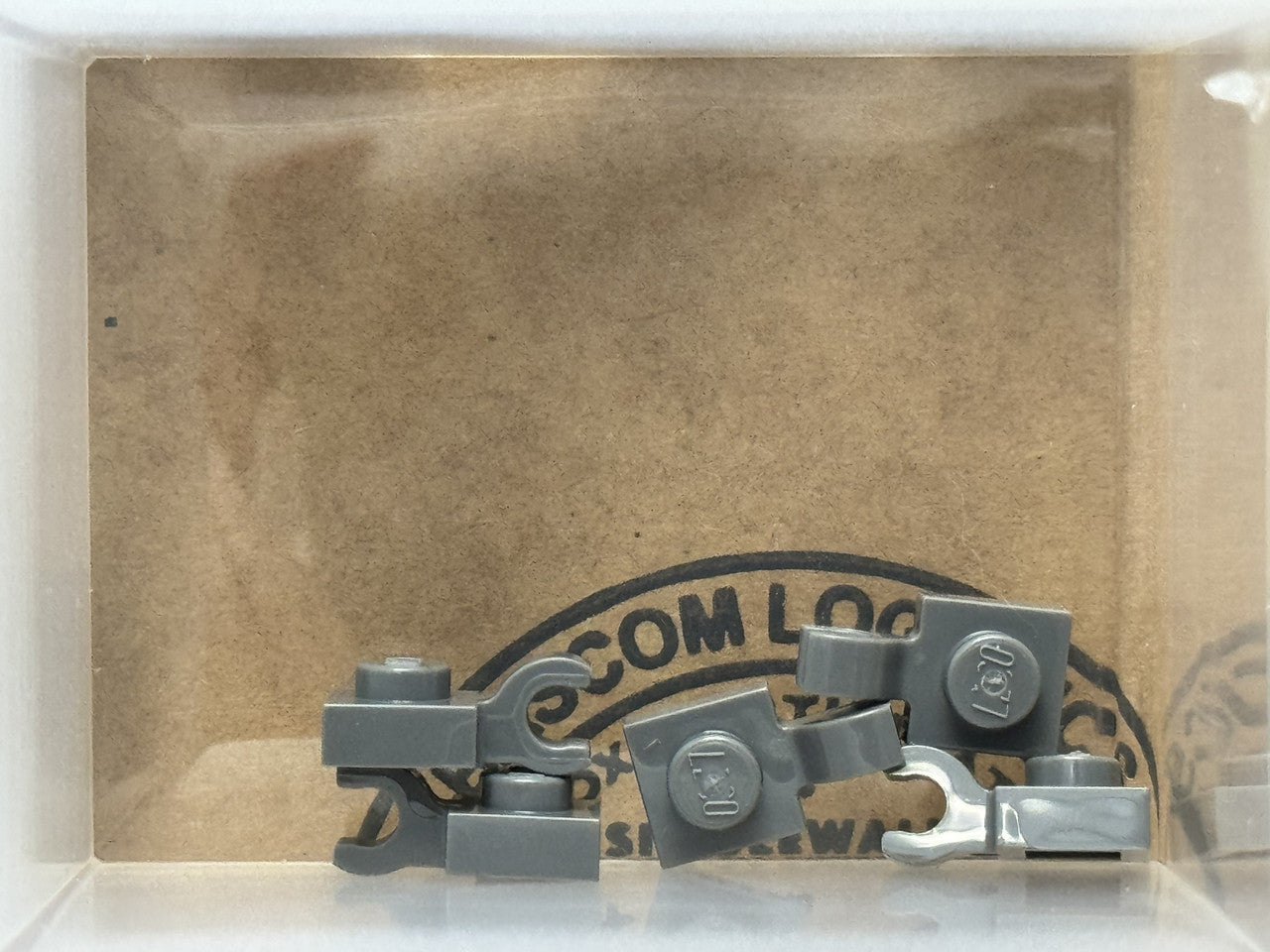 LEGO Parts - Dark Bluish Gray Plate 1 x 1 with Open O Clip - No 61252 - QTY 5