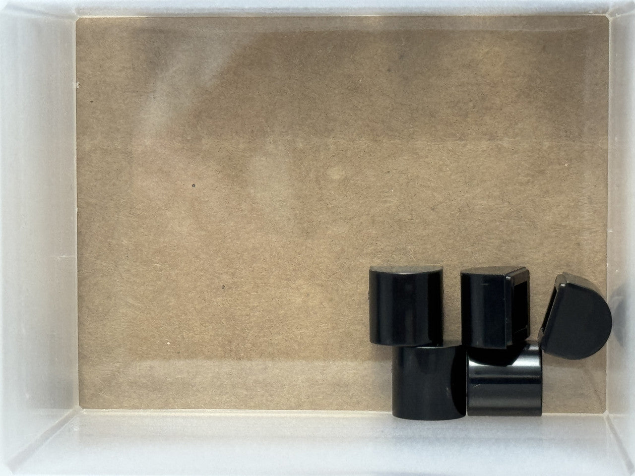 LEGO Parts - Black Slope, Curved 1 x 1 x 2/3 Double - No 49307 - QTY 5