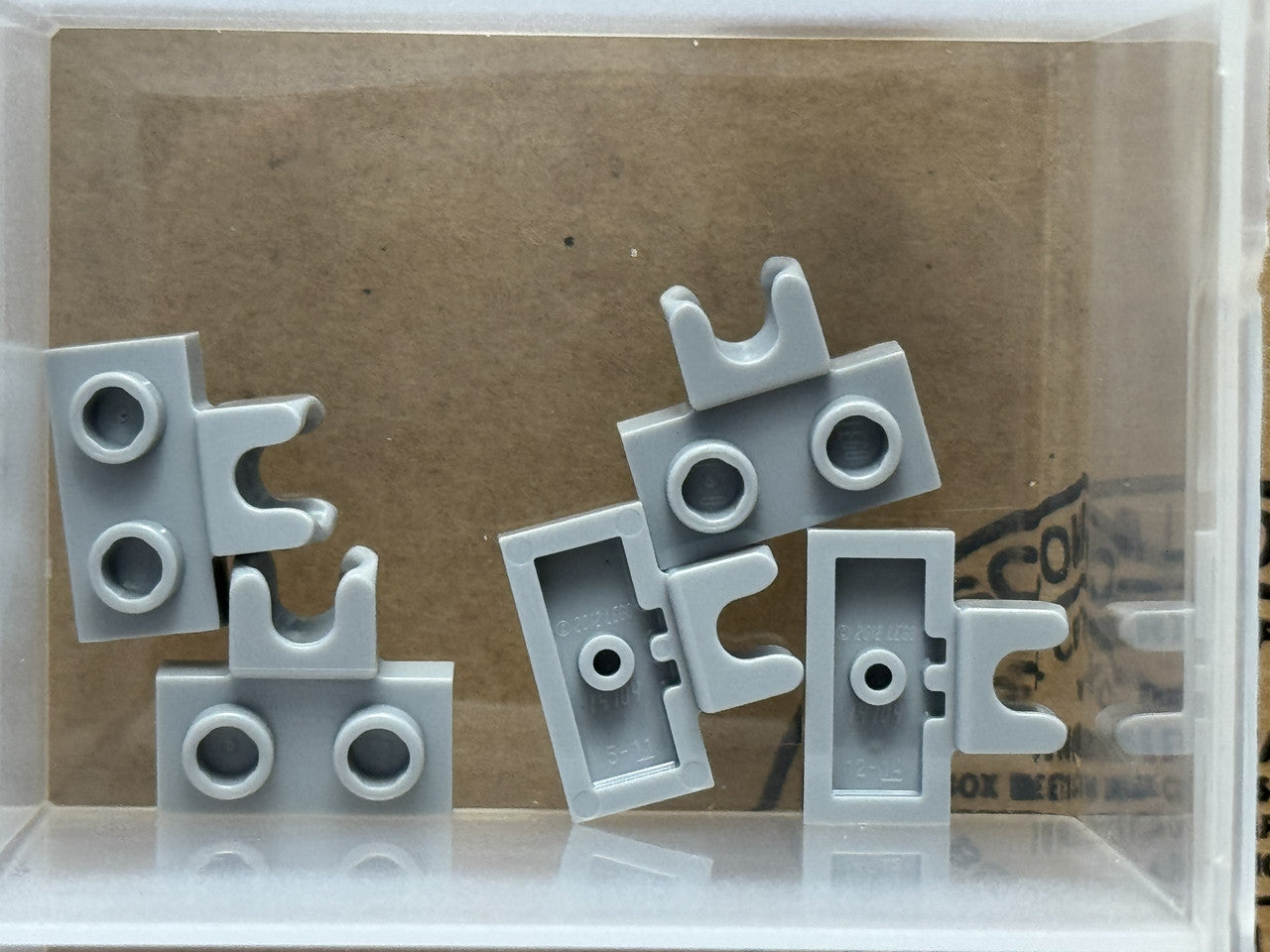 LEGO Parts - Light Bluish Gray Plate 1 x 2 Tow Socket Side - No 14704 - QTY 5