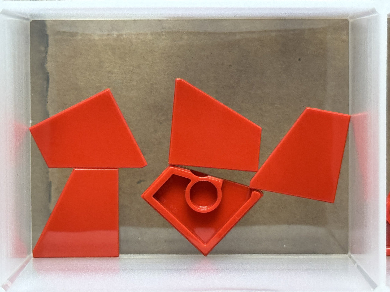 LEGO Parts - Red Tile, Modified 2 x 2 Wedge Left - No 7828 - QTY 5