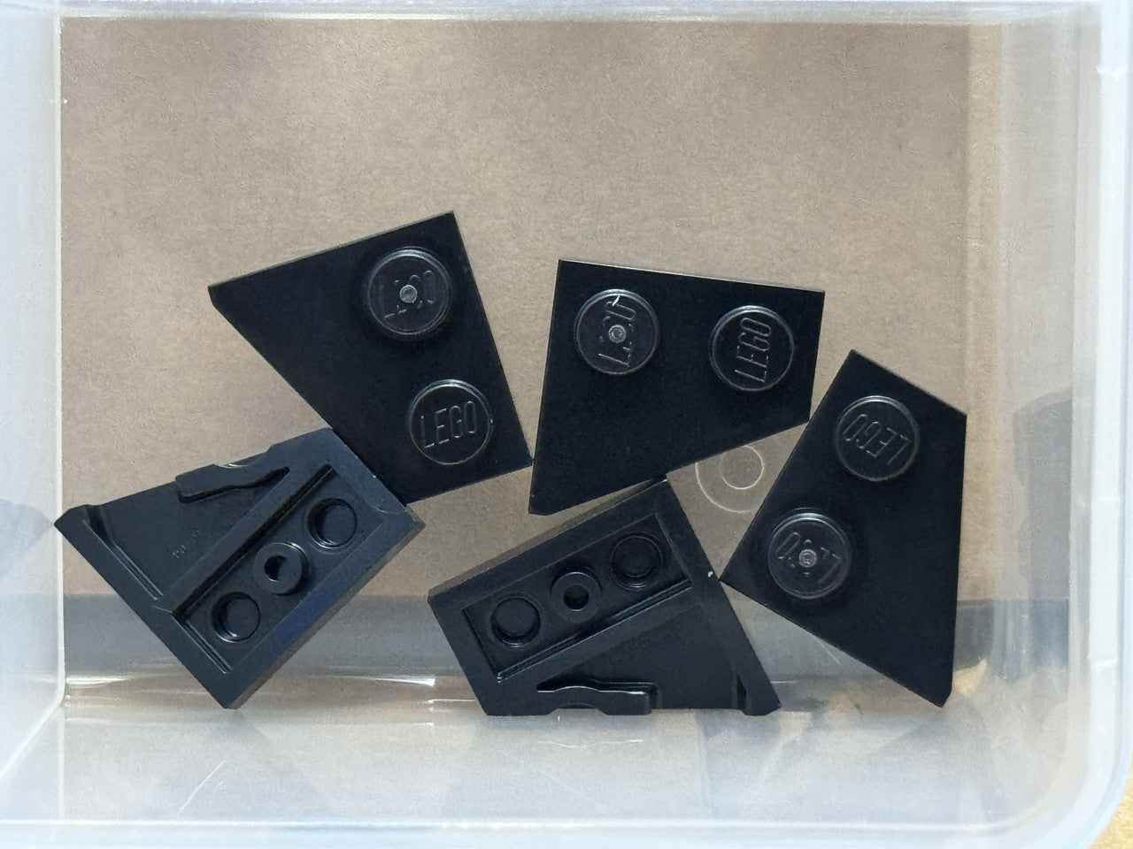 LEGO Parts - Black Wedge, Plate 2 x 2 Right - No 24307 - QTY 5
