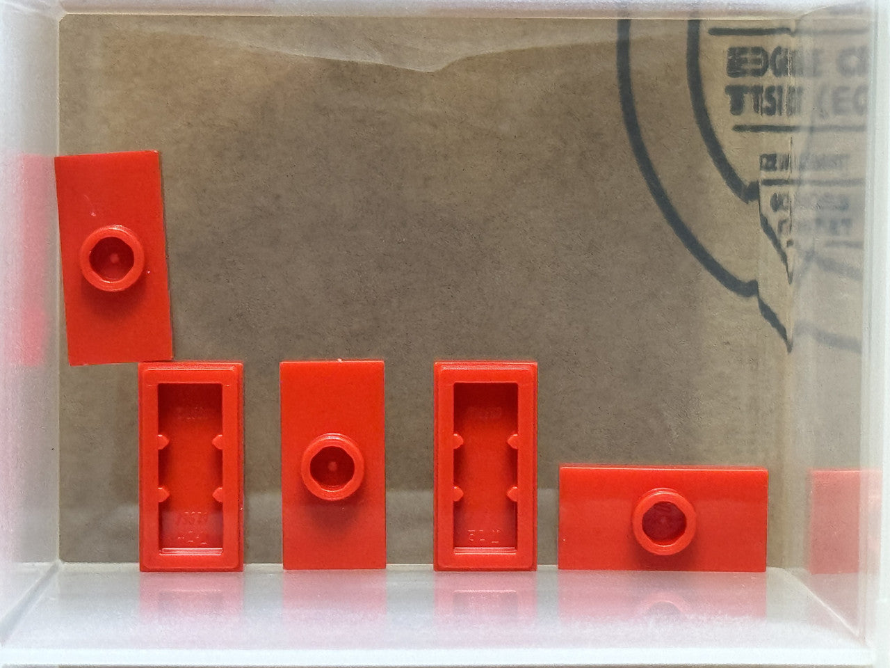 LEGO Parts - Red Plate 1 x 2 with 1 Stud (Jumper) - No 15573 - QTY 5