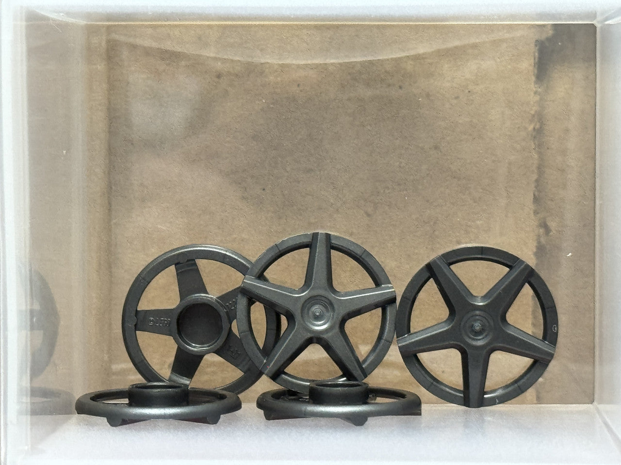 LEGO Parts - Pearl Dark Gray Wheel Cover 5 Spoke - No 72210a - QTY 5