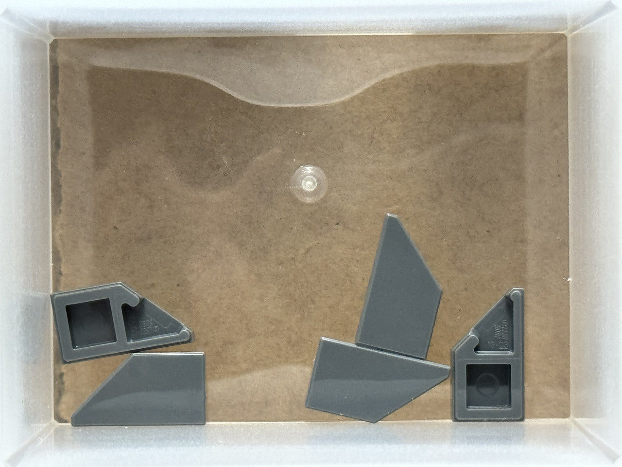 LEGO Parts - Dark Bluish Gray Tile, Modified 1 x 2 Wedge Right - No 5092 - QTY 5