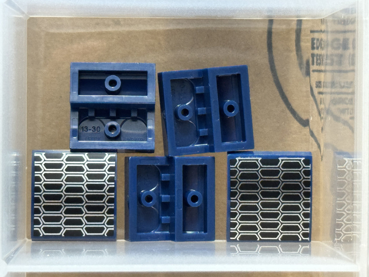 LEGO Parts - Dark Blue Slope Curved 2 x 2 Grille Pattern - No 15068pb548 - QTY 5