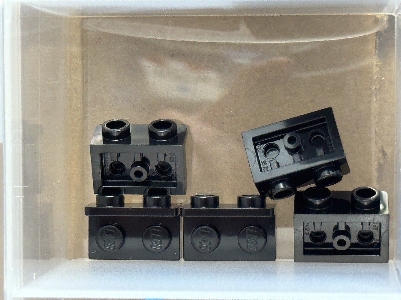 LEGO Parts - Black Bracket 1 x 2 - 1 x 2 Inverted - No 99780 - QTY 5