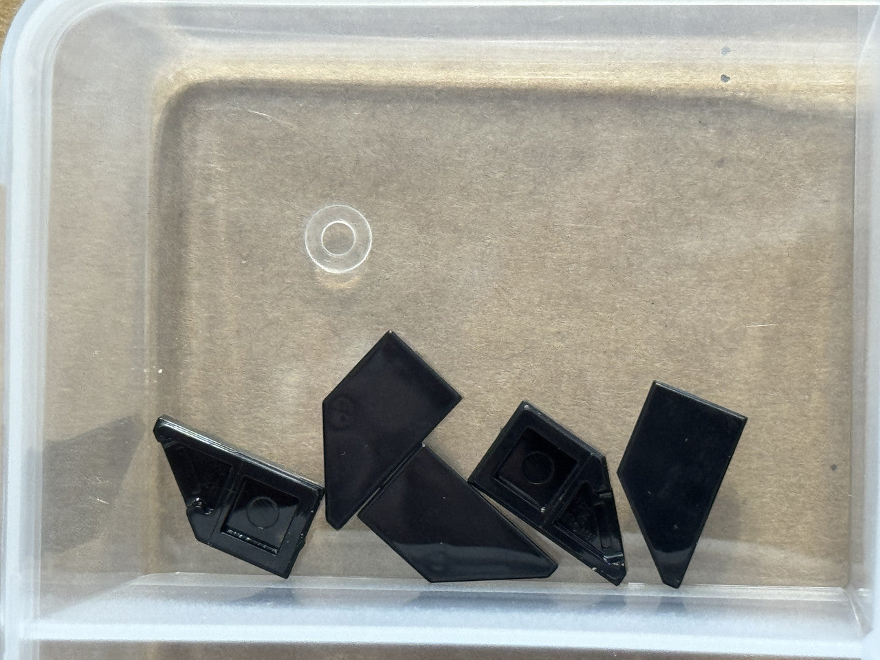 LEGO Parts - Black Tile, Modified 1 x 2 Wedge Right - No 5092 - QTY 5