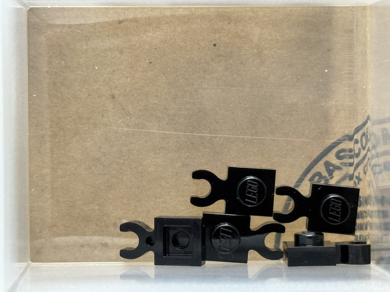 LEGO Parts - Black Plate 1 x 1 with Open O Clip Thick - No 4085d - QTY 5
