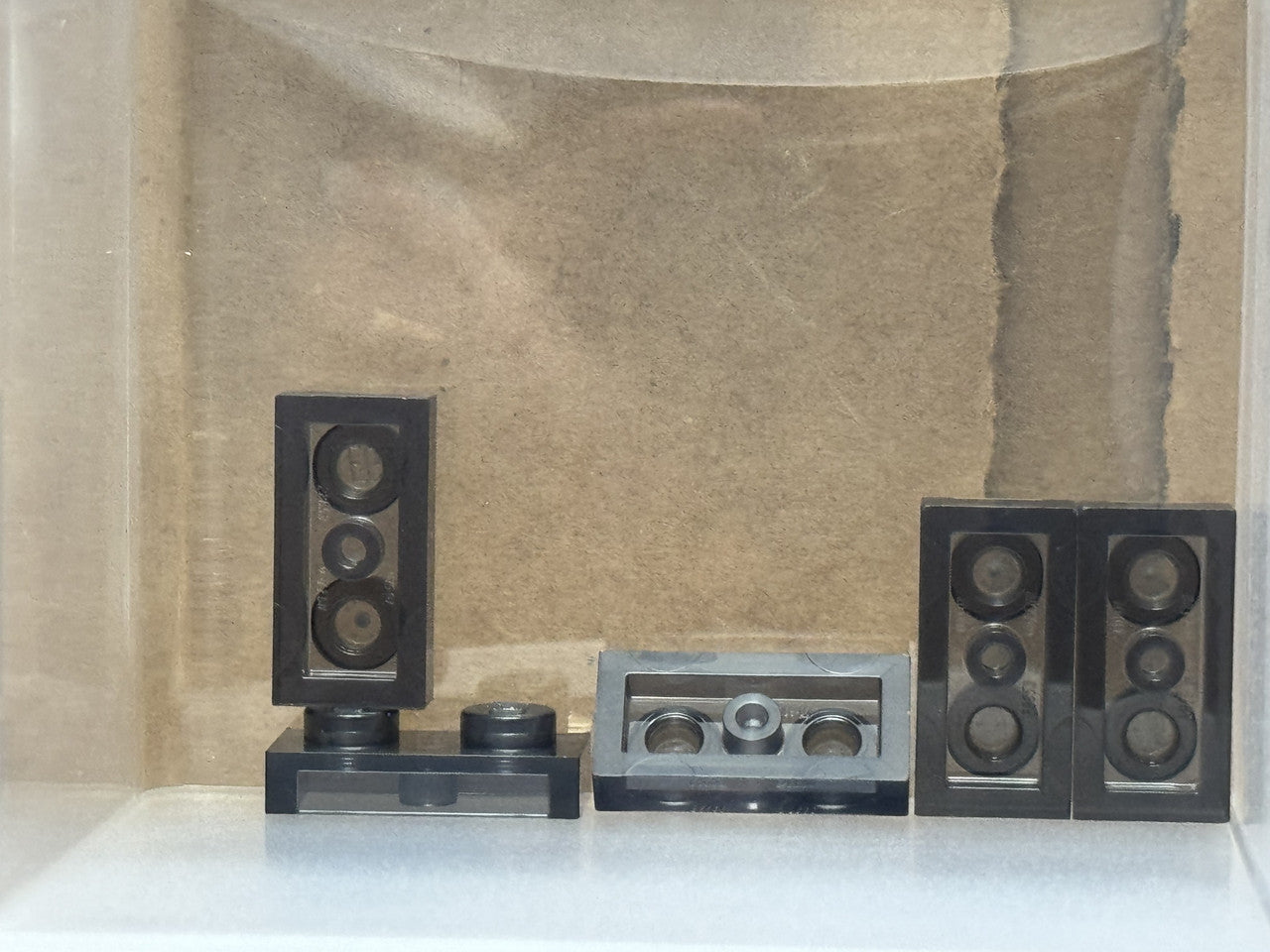 LEGO Parts - Trans-Black Plate 1 x 2 - No 3023 - QTY 5