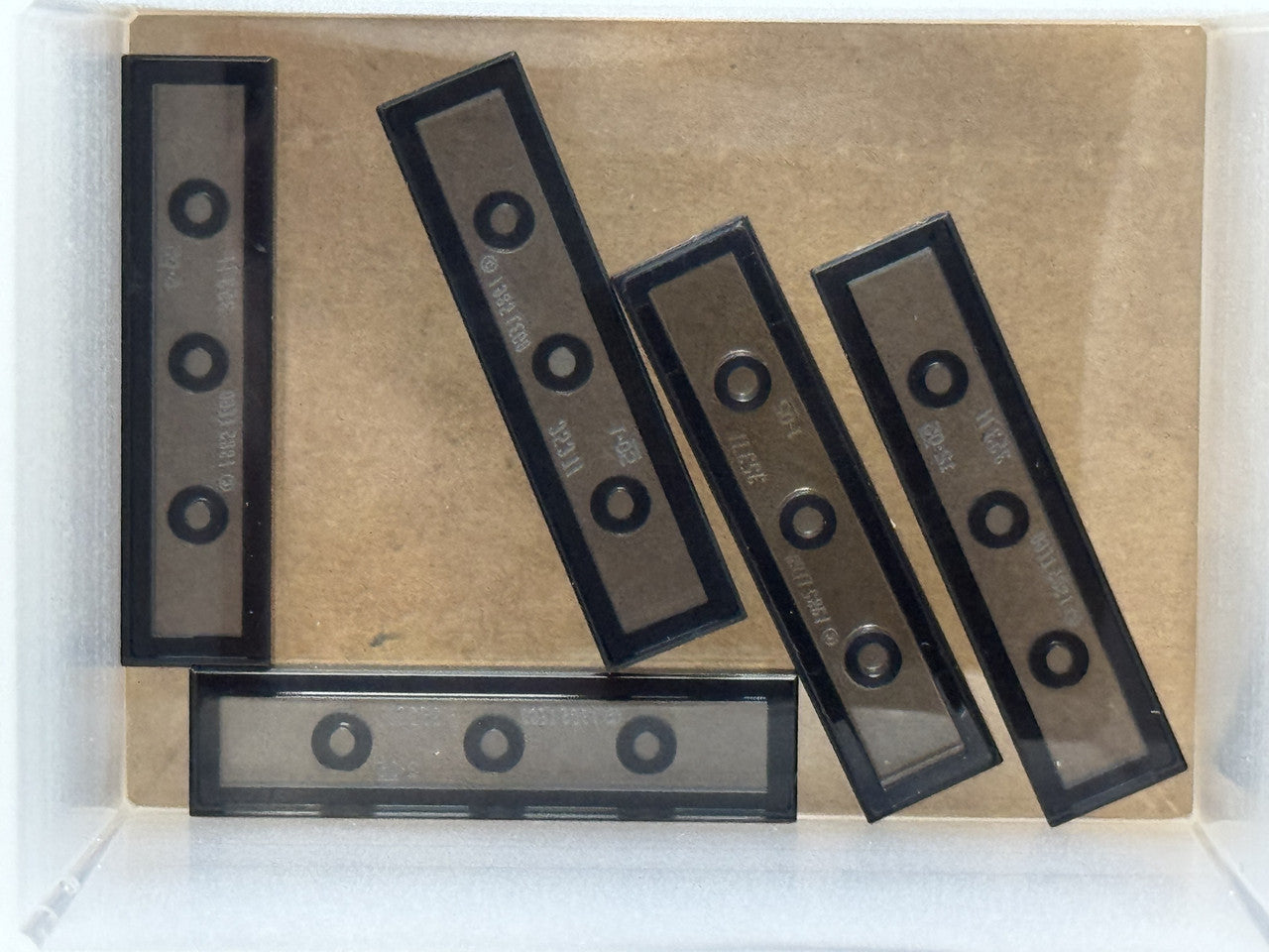 LEGO Parts - Trans-Black Tile 1 x 4 - No 2431 - QTY 5