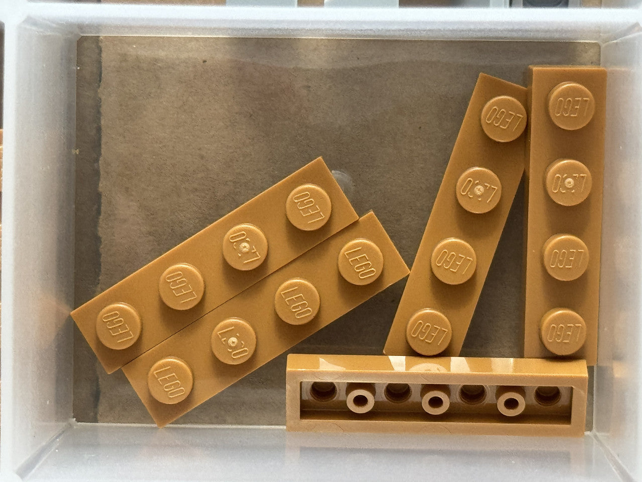 LEGO Parts - Medium Nougat Plate 1 x 4 - No 3710 - QTY 5