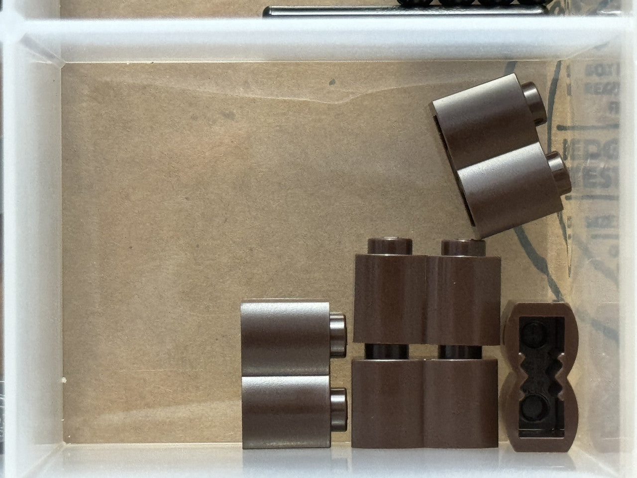 LEGO Parts - Dark Brown Brick 1 x 2 with Log Profile - No 30136 - QTY 5