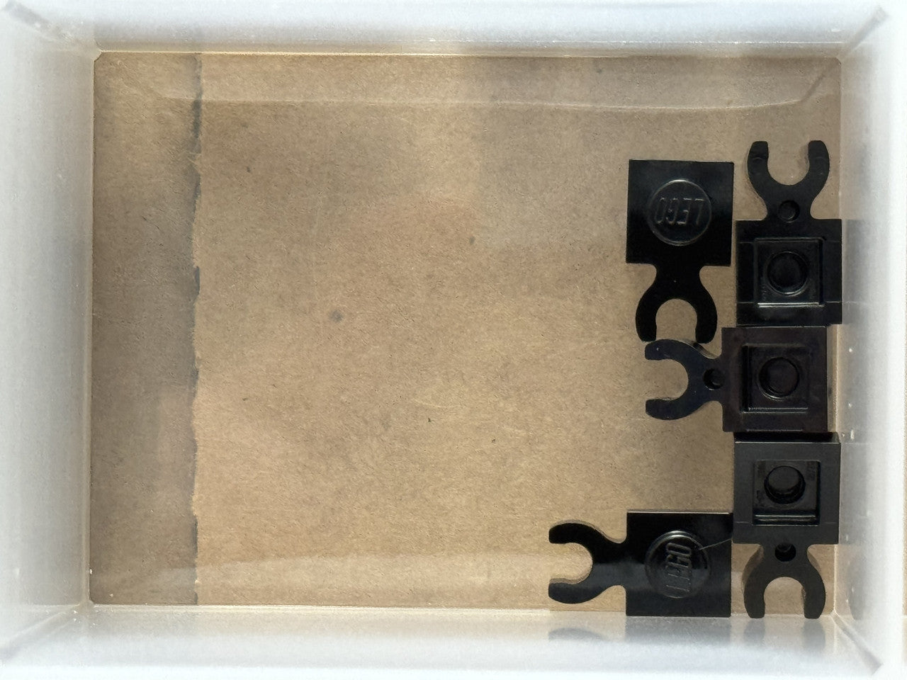 LEGO Parts - Black Plate 1 x 1 with Open O Clip Thick - No 4085d - QTY 5