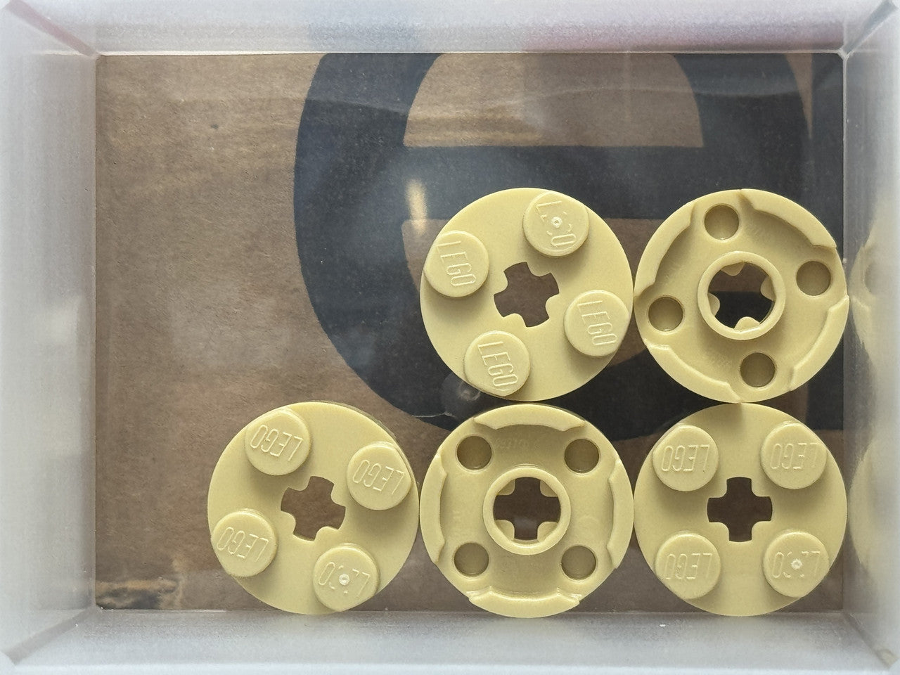 LEGO Parts - Tan Plate, Round 2 x 2 with Axle Hole - No 4032 - QTY 5