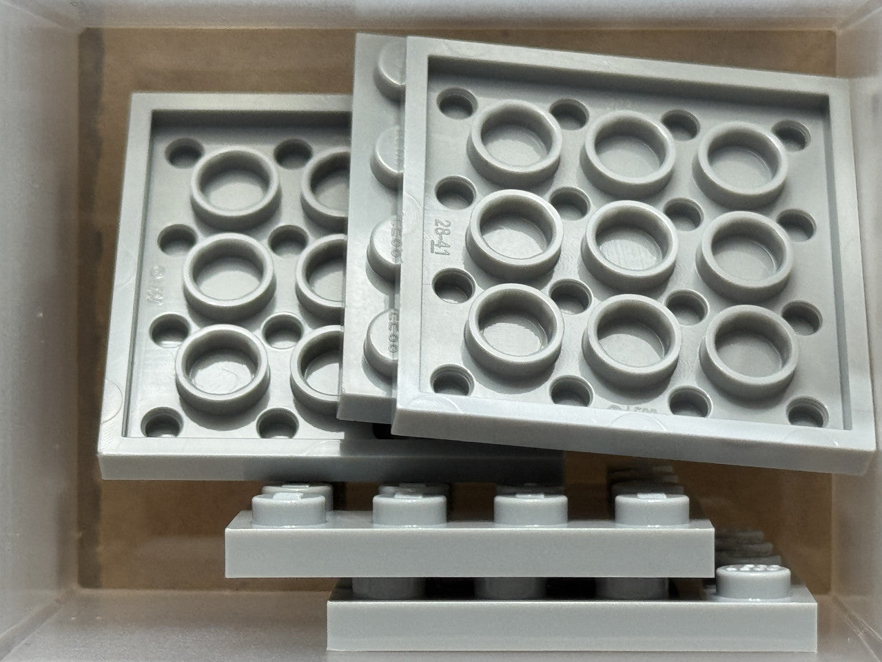 LEGO Parts - Light Bluish Gray Plate 4 x 4 - No 3031 - QTY 5