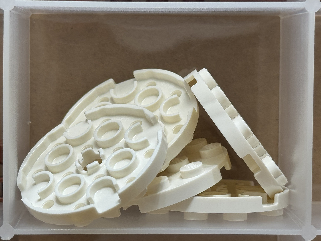 LEGO Parts - White Plate, Round 4 x 4 with Hole - No 60474 - QTY 5