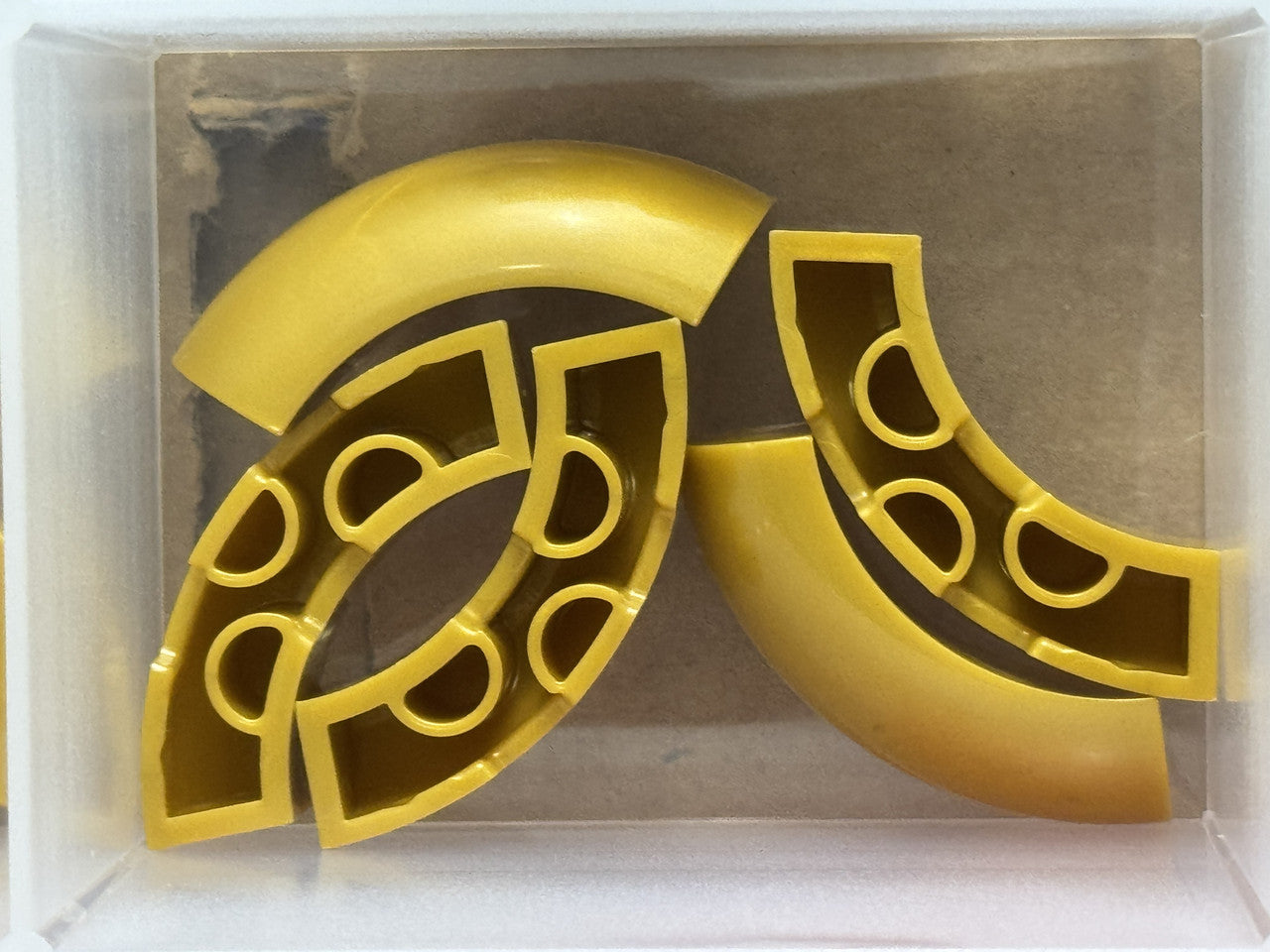 LEGO Parts - Pearl Gold Brick, Round Corner 3 x 3 wo Studs - No 65617 - QTY 5