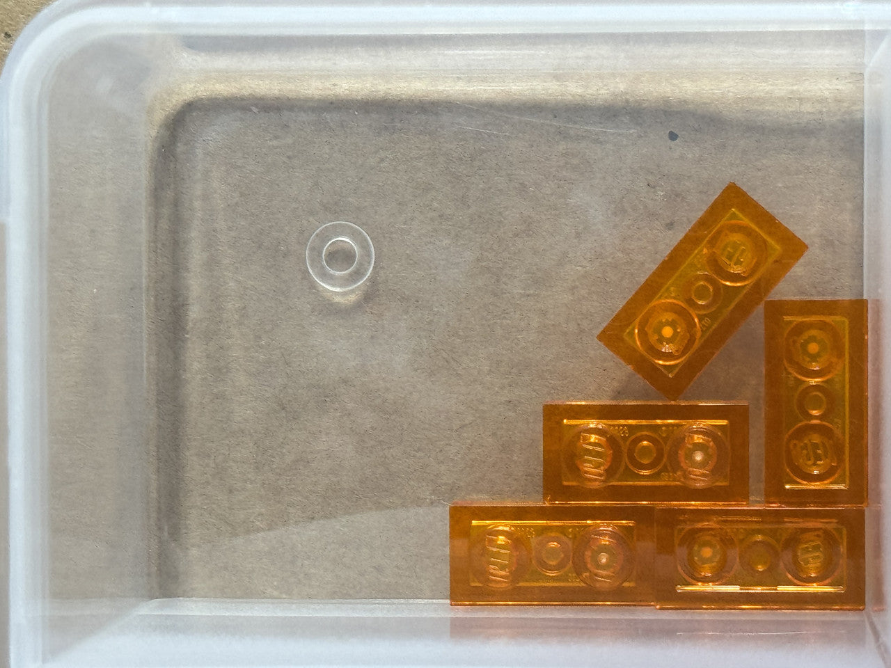 LEGO Parts - Trans-Orange Plate 1 x 2 - No 3023 - QTY 5