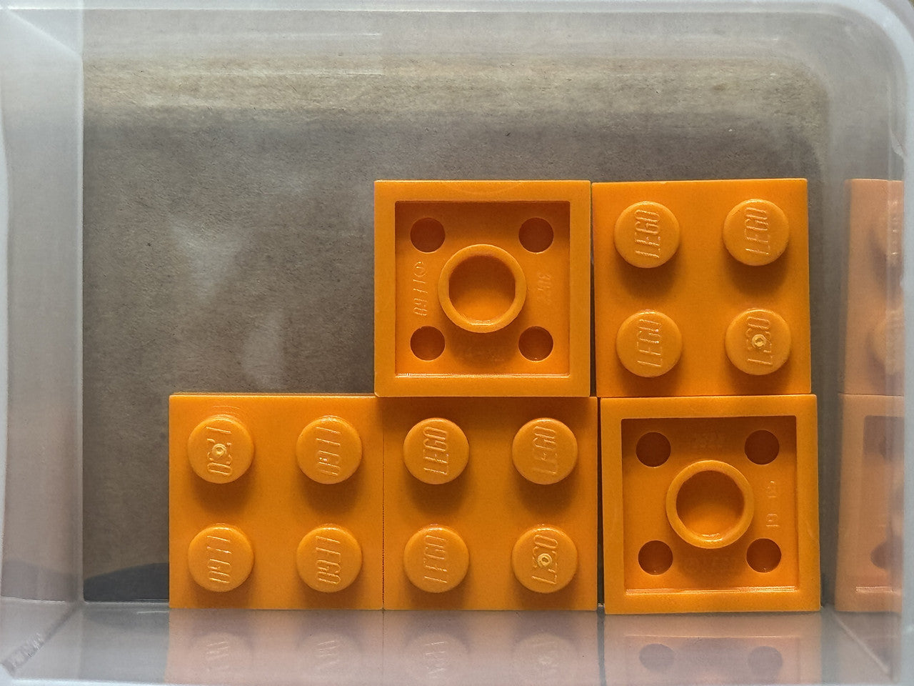 LEGO Parts - Orange Plate 2 x 2 - No 3022 - QTY 5