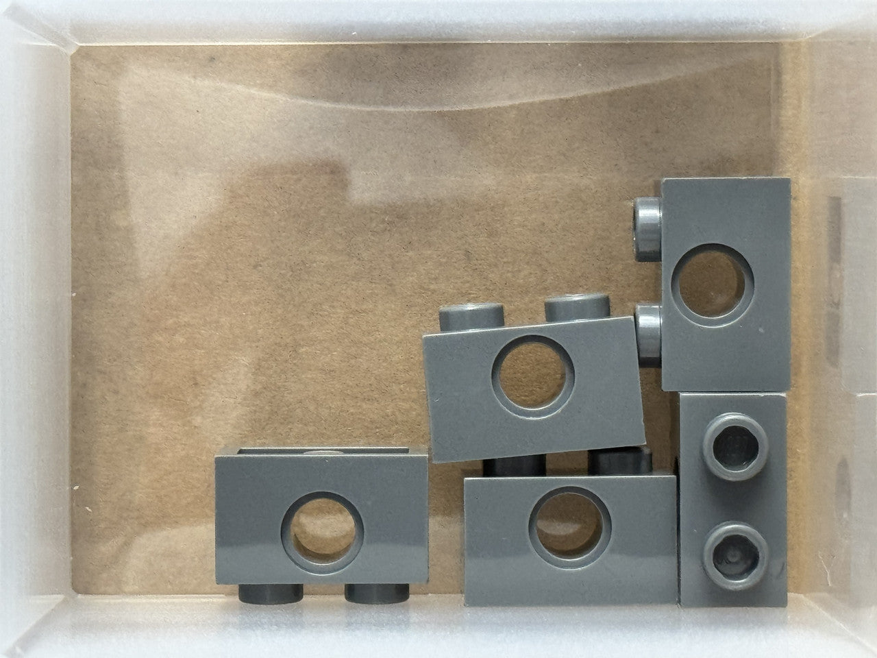 LEGO Parts - Dark Bluish Gray Technic, Brick 1 x 2 with Hole - No 3700 - QTY 5