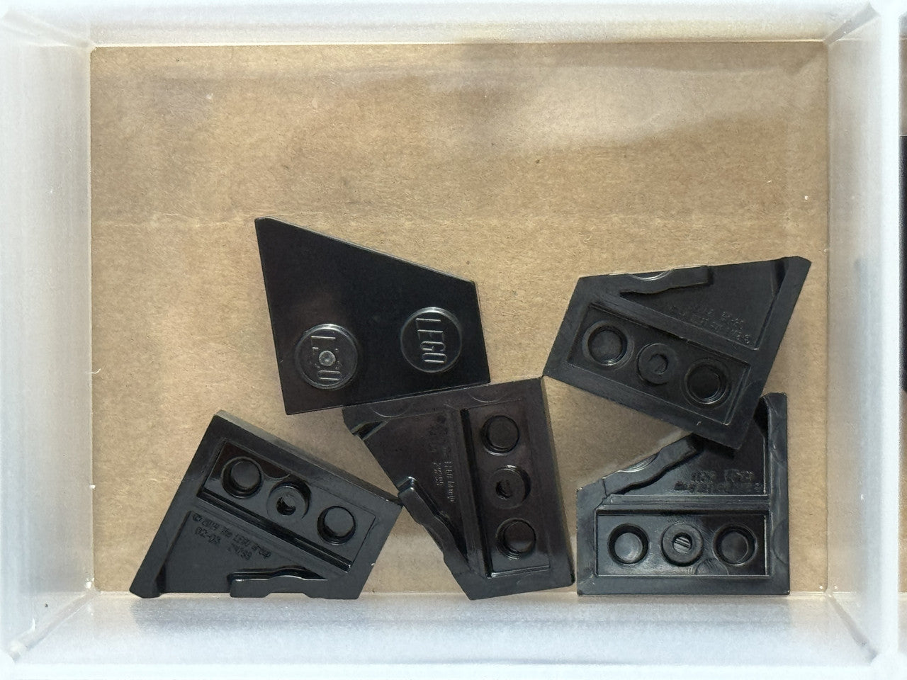 LEGO Parts - Black Wedge, Plate 2 x 2 Left - No 24299 - QTY 5
