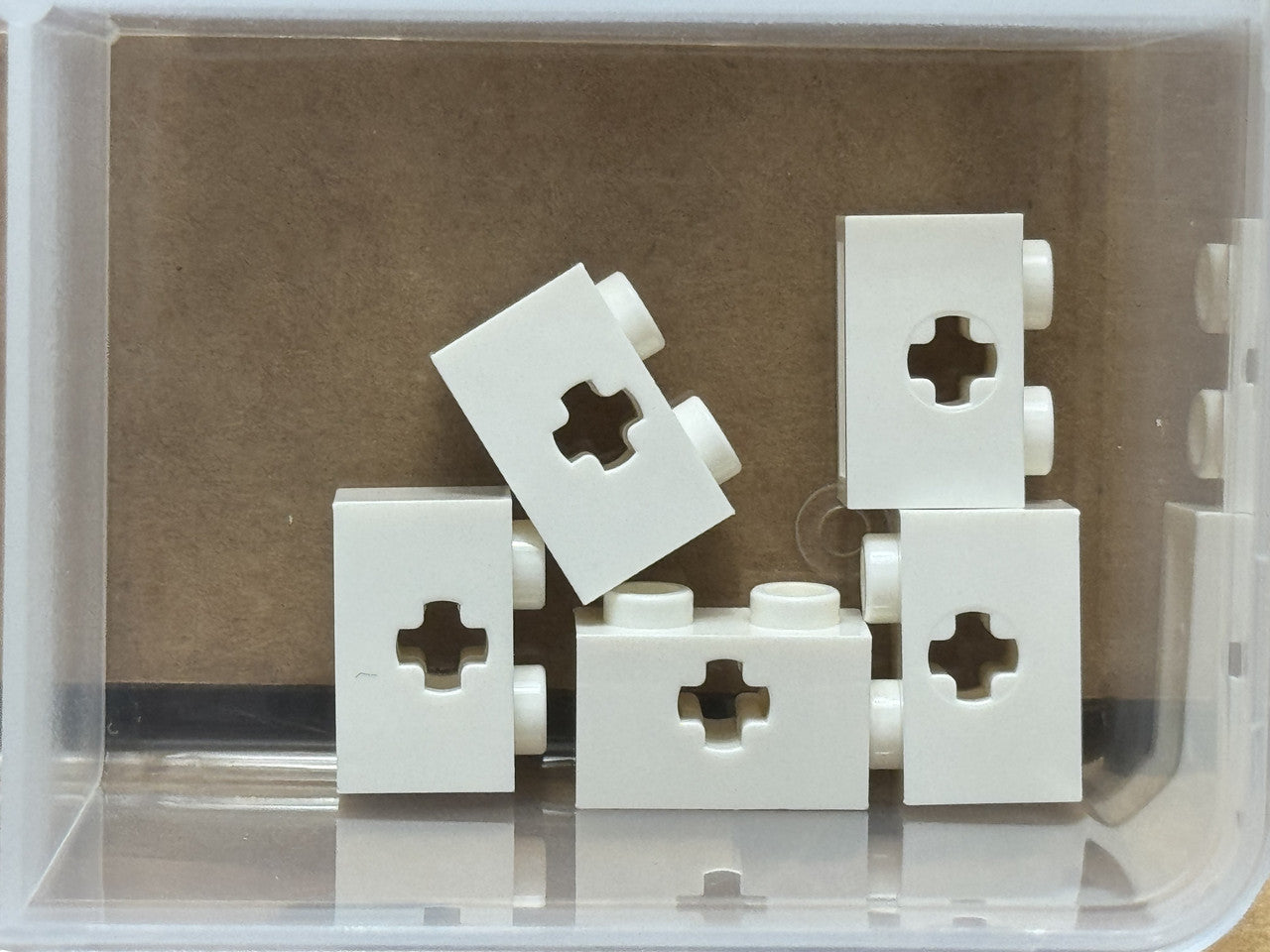 LEGO Parts - White Technic, Brick 1 x 2 with Axle Hole - No 32064 - QTY 5