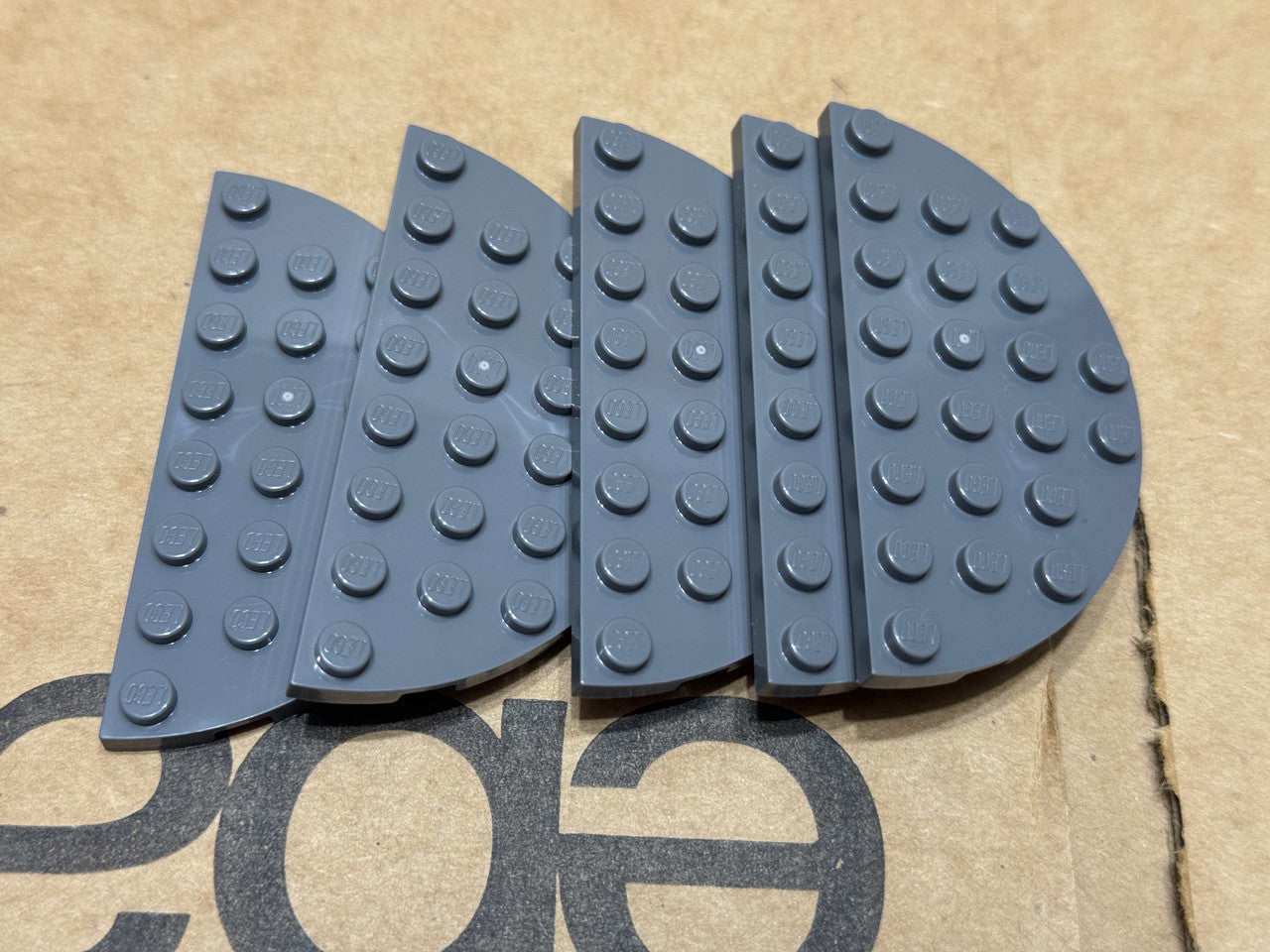 LEGO Parts - Dark Bluish Gray Plate, Round Half 4 x 8 - No 22888 - QTY 5