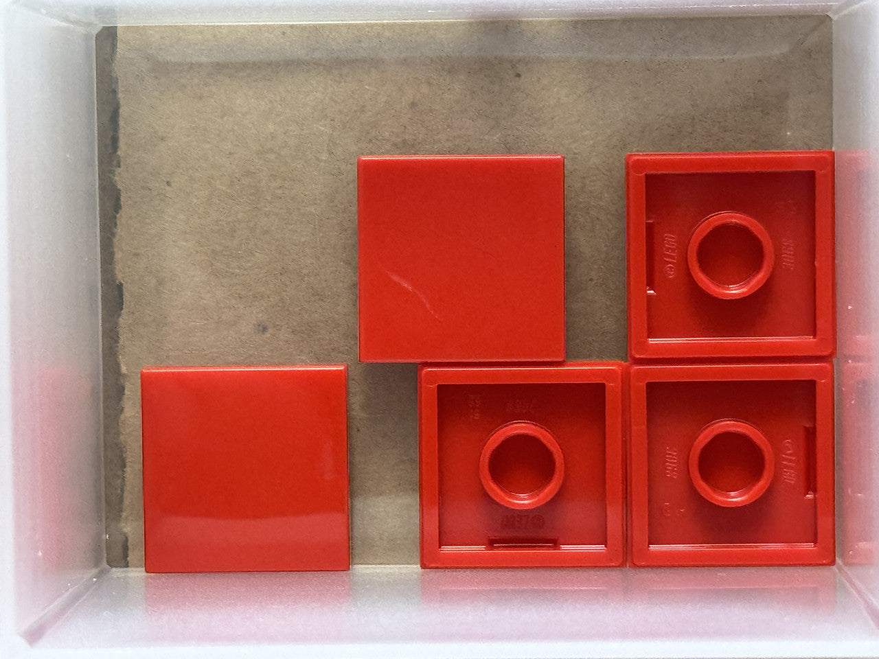 LEGO Parts - Red Tile 2 x 2 - No 3068 - QTY 5